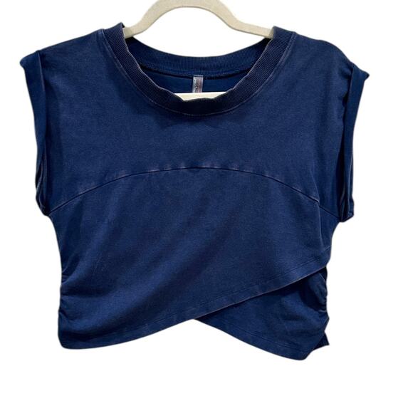 Free People Movement Hot Shot Crossover Top in Midnight Navy - Picture 6 of 8